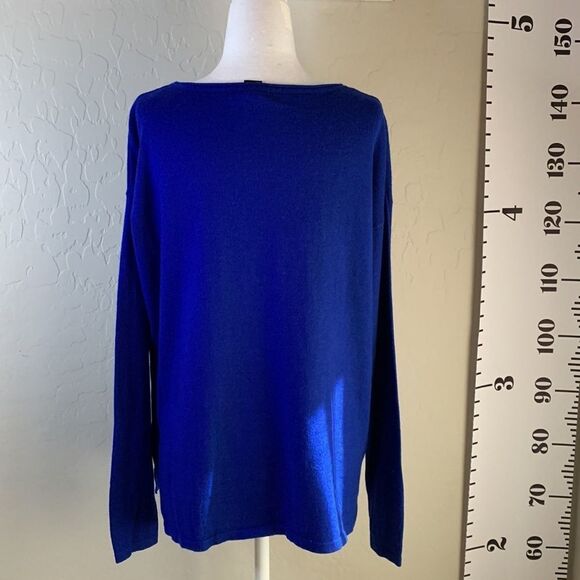𝅺H&M long sleeve bright blue split hem sweater. Size small runs larger - Picture 4 of 10